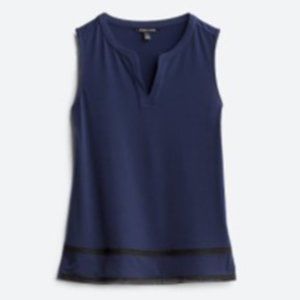 41 Hawthorn Crayton Split Neck Lace Trim Knit Top